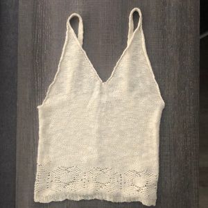 Brandy Melville crochet cream crop top